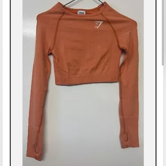 Gymshark Orange Long Sleeve Fitted Bodysuit - Picture 2 of 4